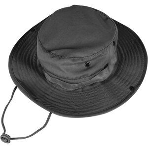 Unisex Grey Wide Brim Mesh Uv Protection With Chin Strap Adjustable Cowboy Hat